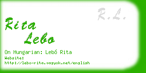rita lebo business card